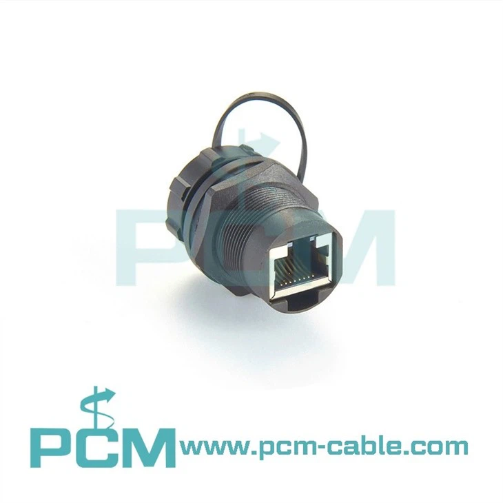 IP67 rated panel mount RJ45 feed-through Coupler