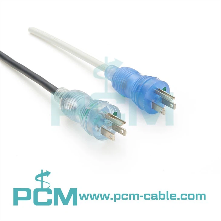 NEMA 5-15P Green Dot Medical Power Cable