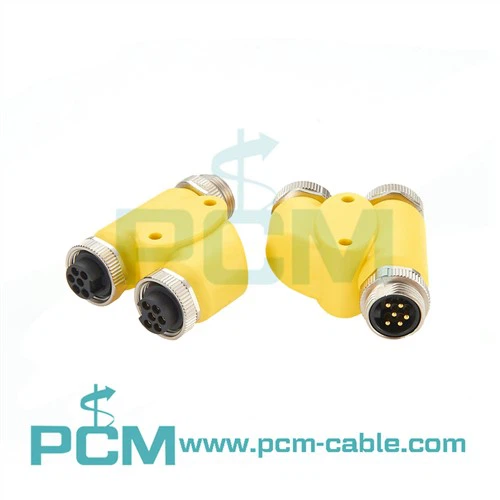 2-Way Splitter, H-style, 7/8-16UN, Female To Male, 6 Pin