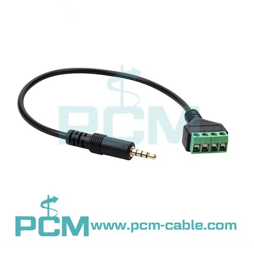 3.5mm 1/8 Stereo To AV 3-Screw Terminal Block Cable