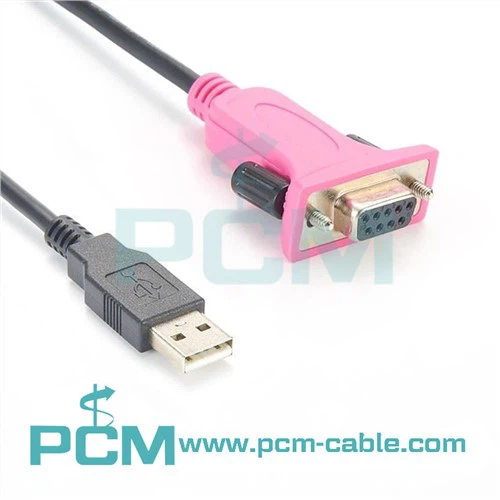 USB σε μηδενικό μόντεμ RS232 DB9 Σειριακό καλώδιο προσαρμογέα DCE με FTDI