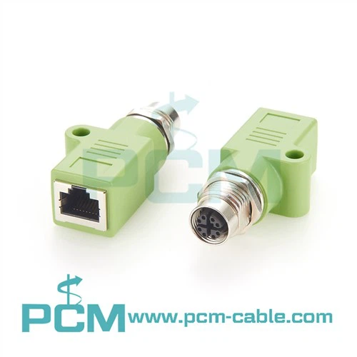 Βιομηχανικός προσαρμογέας προσαρμογής Ethernet από M12 σε RJ45 και EtherCat
