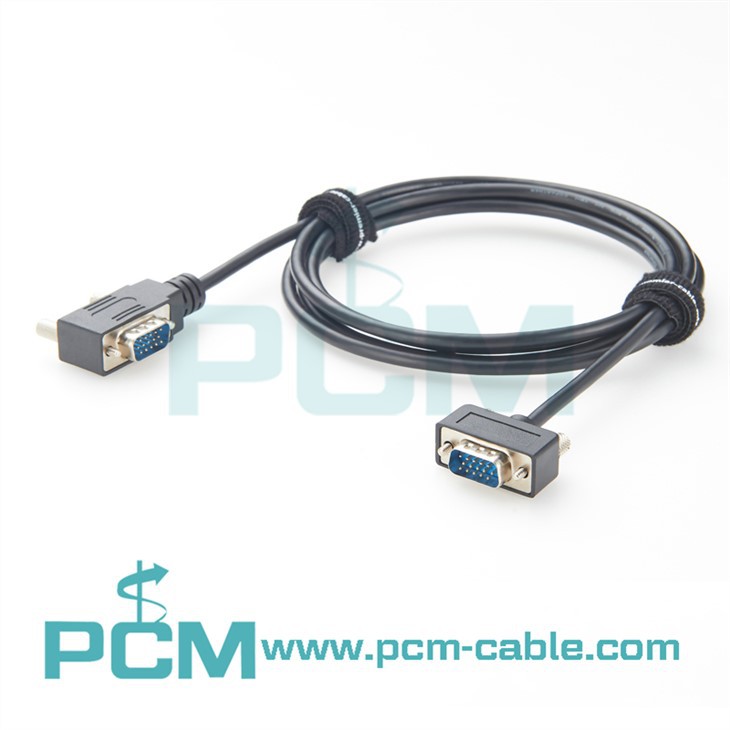 Low Profile HD15 VGA Cable Left Right Angled