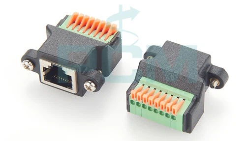 Panel Mount RJ45 Female To Spring Type Terminal Block Adapter Panel Mount RJ45 Female To Spring Type Terminal Block Adapter