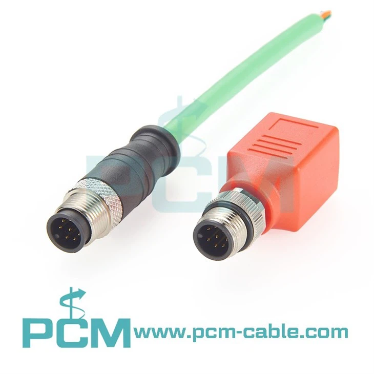 Network Adapter M12 8 pin A-coded male to RJ45 jack