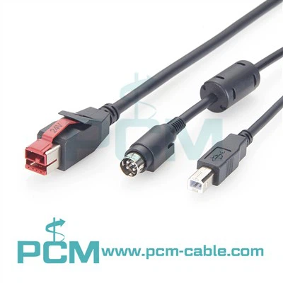 Καλώδιο USB με τροφοδοσία 24V Τροφοδοτούμενο USB για τροφοδοσία Καλώδιο Din USB2.0 B