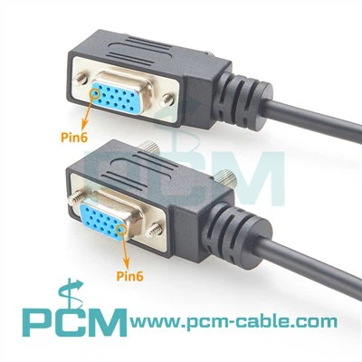 Καλώδιο VGA ορθής γωνίας χαμηλού προφίλ HD15 αρσενικό σε αρσενικό