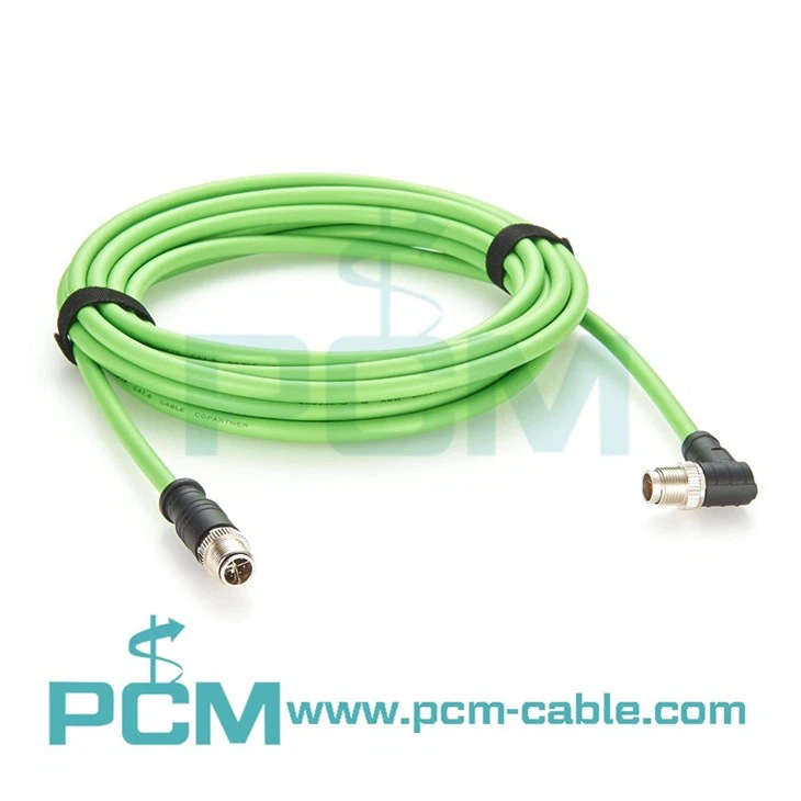 Right Angle M12 X Code Male ProfiNET EtherCAT Cable M12 Connector X Coded