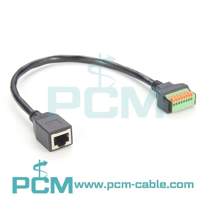 RJ45 female to terminal block with push button