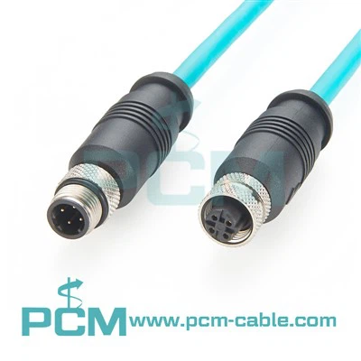 Ethernet Sensor Vision Camera Cable M 12 4 PIN D Κωδικός αρσενικό σε θηλυκό