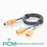 M12 A Code 8 Pin σε διπλό καλώδιο USB A