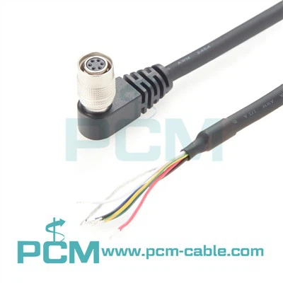 Καλώδια όρασης μηχανής Hirose 6 PIN Δεξιά γωνία HRS HR10A -7 p -6 S Ανοίξτε το Cwinter IO Cable IO